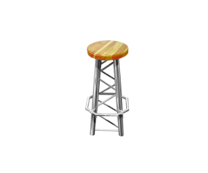 9003 | Straight hexagonal aluminum truss bar stool with pine wood seat | TrussGear – for all your aluminum truss needs