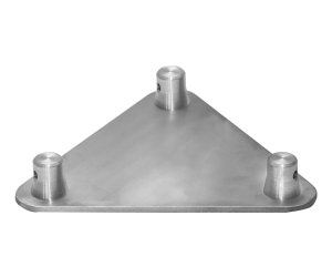 9x9inch (23x23cm) aluminum base plate with male connectors for FT23 truss | 2002 | TrussGear – for all your aluminum truss needs