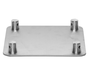 9x9inch (23x23cm) aluminum base plate with male connectors for FT24 truss | 2003 | TrussGear – for all your aluminum truss needs