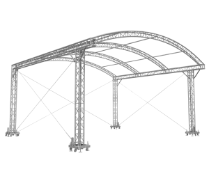 Arched Roof 1 - 8 x 7 m (26 ft x 23 ft) on fixed legs | ROOF-1 | TrussGear – for all your aluminum truss needs