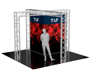 5104 | 9x8x9ft (2.6x2.5x2.6m) aluminum truss exhibition booth | TrussGear – for all your aluminum truss needs